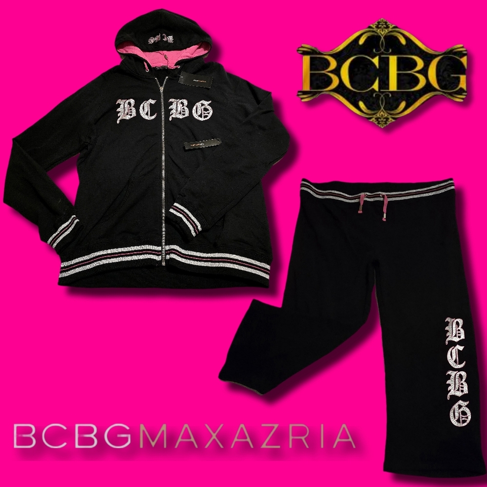⭐️BCBGMAXAZRIA Black and Pink Tracksuit